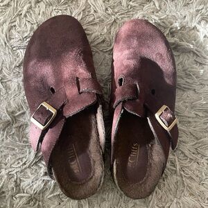 Brown clogs